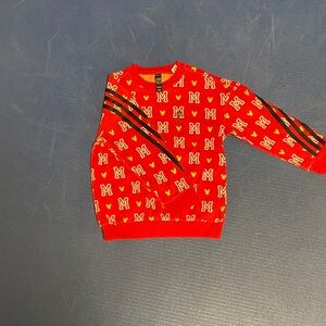adidas Red Kids Sweatshirt with Black and White Accents